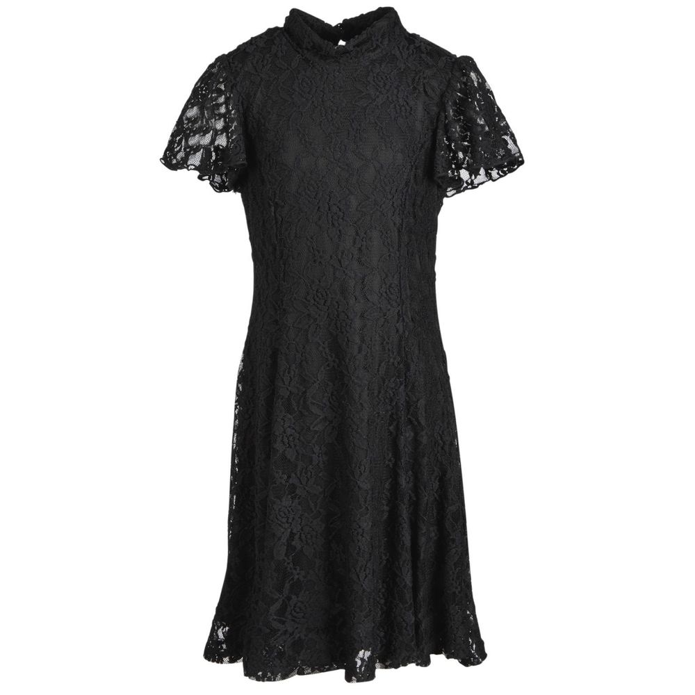 Pink & Violet Big Girls Flutter Sleeve Lace Dress,Black,7